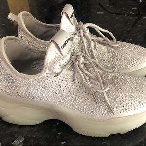 Bebe Sport Leyla Black Rhinestone Chunky Sneakers Tennis shoes size 9.5